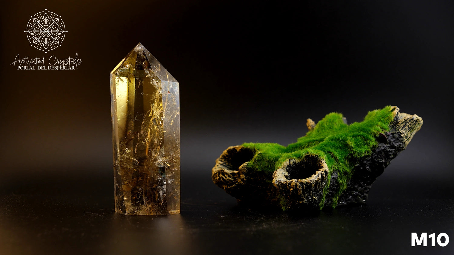 Torre de Citrino Dorado Ahumado Manifestador. Cristales activados para la abundancia, prosperidad y protección. Cuarzo natural | Pieza Única