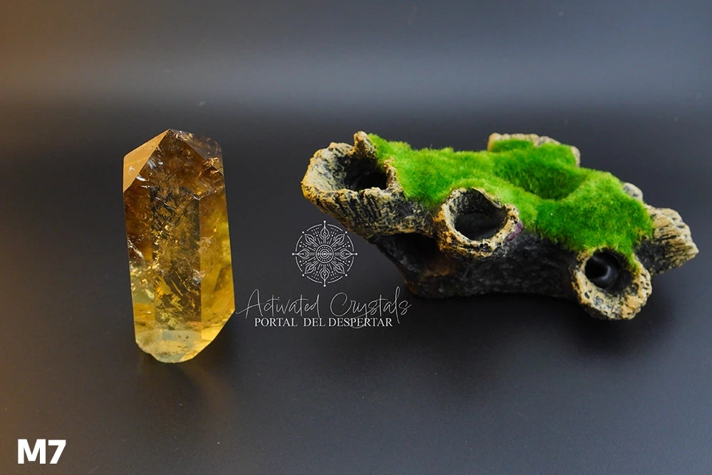 Torre de Citrino Dorado Ahumado Manifestador. Cristales activados para la abundancia, prosperidad y protección. Cuarzo natural | Pieza Única