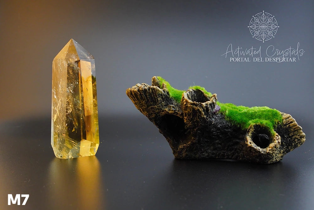 Torre de Citrino Dorado Ahumado Manifestador. Cristales activados para la abundancia, prosperidad y protección. Cuarzo natural | Pieza Única