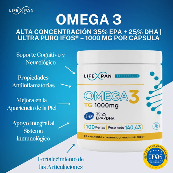 LifeXpan® Omega 3 Ultra Puro IFOS® – 1000 mg por cápsula