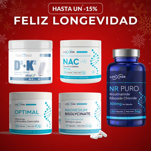 Combo LifeXpan Longevity Kit | Pack Avanzado de Longevidad, Energía Celular y Protección Integral | 5 Suplementos Premium | 60+ Días