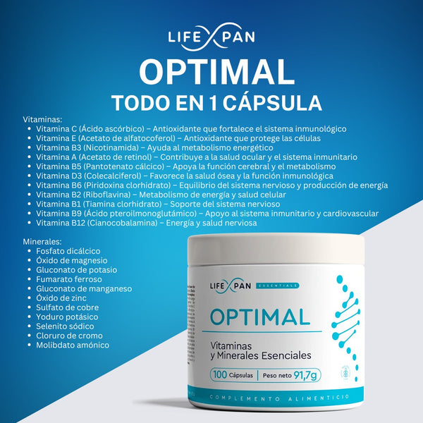 combo lifexpan complementos alimenticios longevidad multivitaminas y minerales