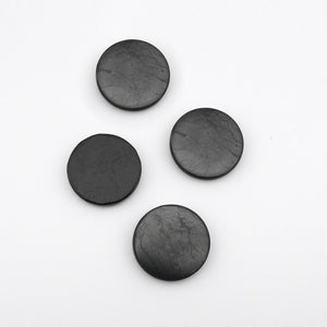 Shungita x4 Placas de 25 mm para Teléfono Móvil con Adhesivo Circular | Protección EMF y Equilibrio | LifeXpan Quantum Shield