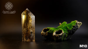 Torre de Citrino Dorado Ahumado Manifestador. Cristales activados para la abundancia, prosperidad y protección. Cuarzo natural | Pieza Única