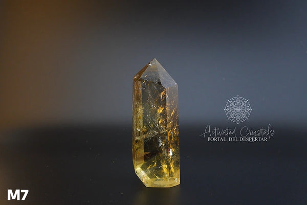 Torre de Citrino Dorado Ahumado Manifestador. Cristales activados para la abundancia, prosperidad y protección. Cuarzo natural | Pieza Única