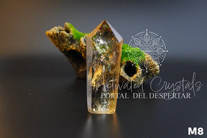 Torre de Citrino Dorado Ahumado Manifestador. Cristales activados para la abundancia, prosperidad y protección. Cuarzo natural | Pieza Única