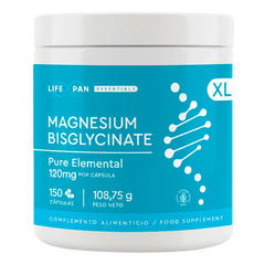 LifeXpan® Bisglicinato de Magnesio XL - 120 mg Puro Elemental | Energía, Estrés y Sueño Reparador | 150 Cápsulas Veganas