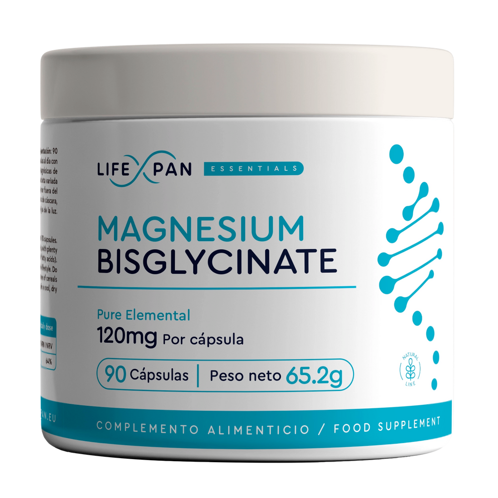 LifeXpan® Bisglicinato de Magnesio – Alta Biodisponibilidad y Absorción Suave - 120 mg Elementales por Cápsula | 90 Cápsulas Veganas
