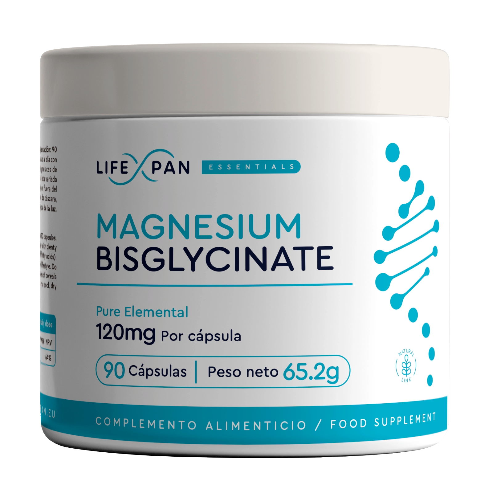 LifeXpan® Bisglicinato de Magnesio – Alta Biodisponibilidad y Absorción Suave - 120 mg Elementales por Cápsula | 90 Cápsulas Veganas