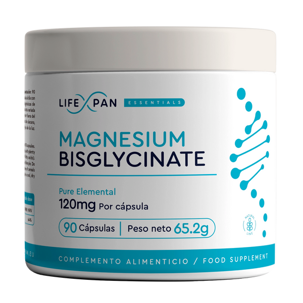 LifeXpan® Bisglicinato de Magnesio – Alta Biodisponibilidad y Absorción Suave - 120 mg Elementales por Cápsula | 90 Cápsulas Veganas