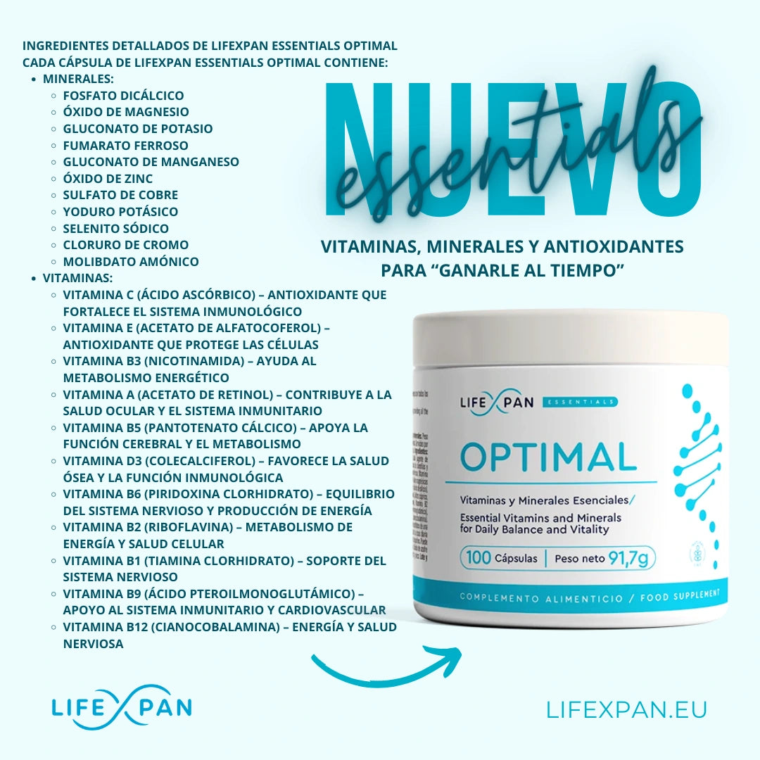 Multivitaminas con Antioxidantes | LifeXpan® Essentials Optimal | 100 Comprimidos