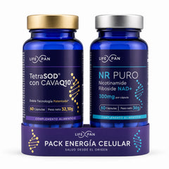 PACK 1 — Pack Dúo: CavaQ10® con TetraSOD® + NR PURO 60 | Premium Combustible NAD⁺ y Chispa ATP (-20%)