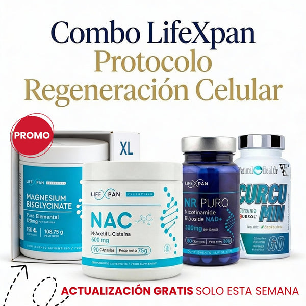¡Pack San Valentín! - REGALA VIDA – NR Puro 60 (NAD+) + NAC + Curcumina Cursol® + Bisglicinato de Magnesio XL | Energía, Antioxidación y Longevidad Celular | 4 Suplementos Premium Sinérgicos (Copia)