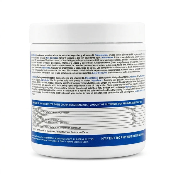 Curcumin Cursol® + Bioperine® Producto Patentado con Jengibre y Vitamina C | Cúrcuma de Alta Biodisponibilidad | 60 Cápsulas