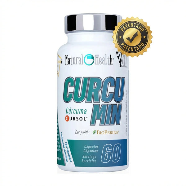 Curcumin Cursol® + Bioperine® Producto Patentado con Jengibre y Vitamina C | Cúrcuma de Alta Biodisponibilidad | 60 Cápsulas
