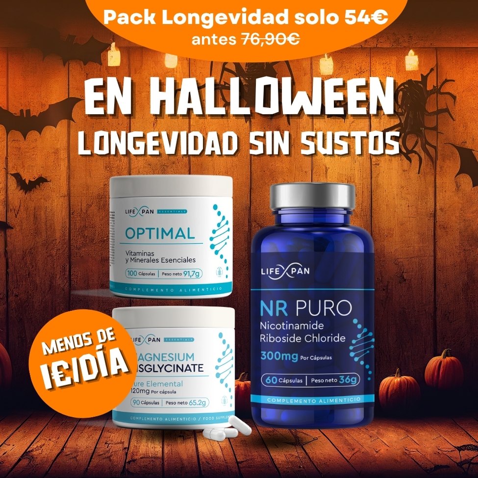 Combo Longevidad LifeXpan® | NR Puro 60 + Magnesio Bisglicinato + Optimal | Aumenta NAD+, Vitalidad, Sueño Reparador y Sistema Inmune | 3 Suplementos Premium
