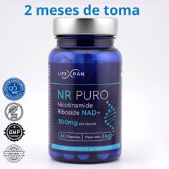 LifeXpan® NR Puro 60 | Avanzado NAD+ | Nicotinamida Ribósido Pura 300 mg | 60 cápsulas (Oferta)