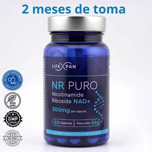 LifeXpan® NR PURO 60 | Avanzado NAD+ | Nicotinamida Ribósido Pura | 60 cápsulas