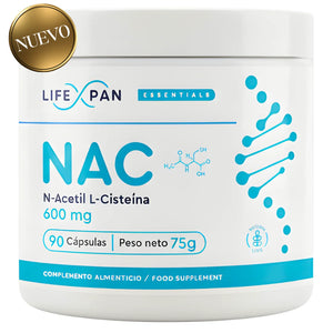 LifeXpan® NAC 600 mg – N-Acetilcisteína de Alta Pureza – 90 Cápsulas Vegetales | Precursor de Glutatión | Antioxidante Avanzado | Sin Gluten, Sin Lactosa | Fabricado en la UE