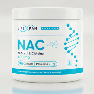 LifeXpan® NAC 600 mg – N-Acetilcisteína de Alta Pureza – 90 Cápsulas Vegetales | Precursor de Glutatión | Antioxidante Avanzado | Sin Gluten, Sin Lactosa | Fabricado en la UE
