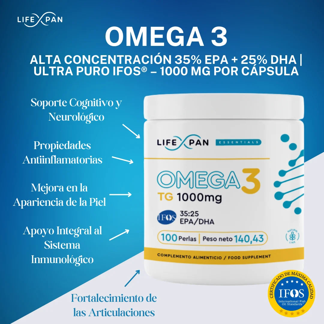 LifeXpan® Omega 3 Ultra Puro IFOS® – 1000 mg por cápsula