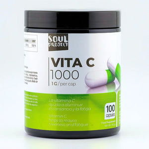 Vitamina C Alta Dosis 1000 mg – 100 Cápsulas | Refuerzo Inmunitario, Antioxidante y Antifatiga
