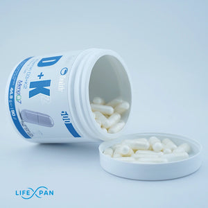 Vitamina D3 + K2 | Patentada MenaQ7 es la K2 - Mk-7 | Alta biodisponibilidad y efecto de liberación prolongada| 90 cápsulas