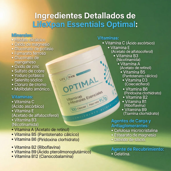 Multivitaminas con Antioxidantes | LifeXpan® Essentials Optimal | 100 Comprimidos