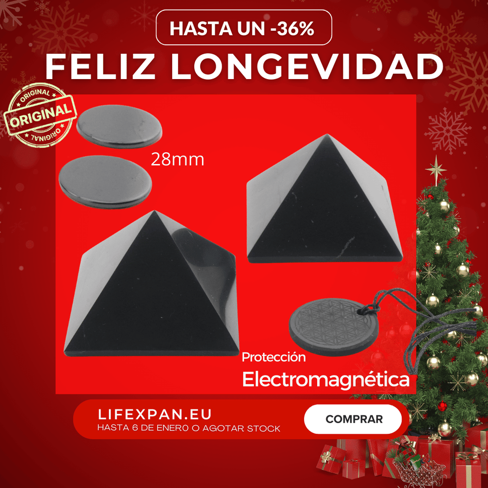Super Pack x2 Shungita Pirámide 60mm Pulida + Colgante Flor de la Vida + x2 Protección Movil 28mm – Nuevo Diseño by Rudy Bianco | 100 % Original Natural de Karelia (Rusia) | Protección Electromagnética - LifeXpan® Quantum Shield