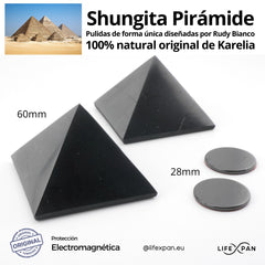 Shungita Pirámide
Pulidas de forma única diseñadas por Rudy Bianco
100% natural original de Karelia