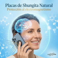 Placas de Shungita para Smartphone (2 Unidades · 28 mm) – Bordes Pulidos y Diseño Fino – Protección EMF para Teléfono Móvil – Shungita Natural de Karelia – LifeXpan® Quantum Shield | Diseño by Rudy Bianco